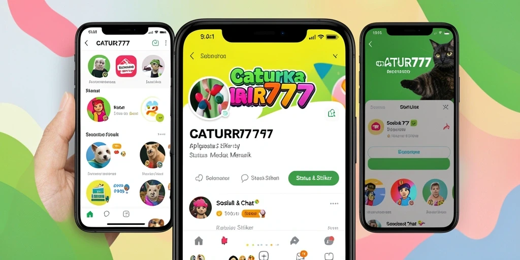 Tampilan antarmuka CATUR777 dengan koleksi stiker menarik.