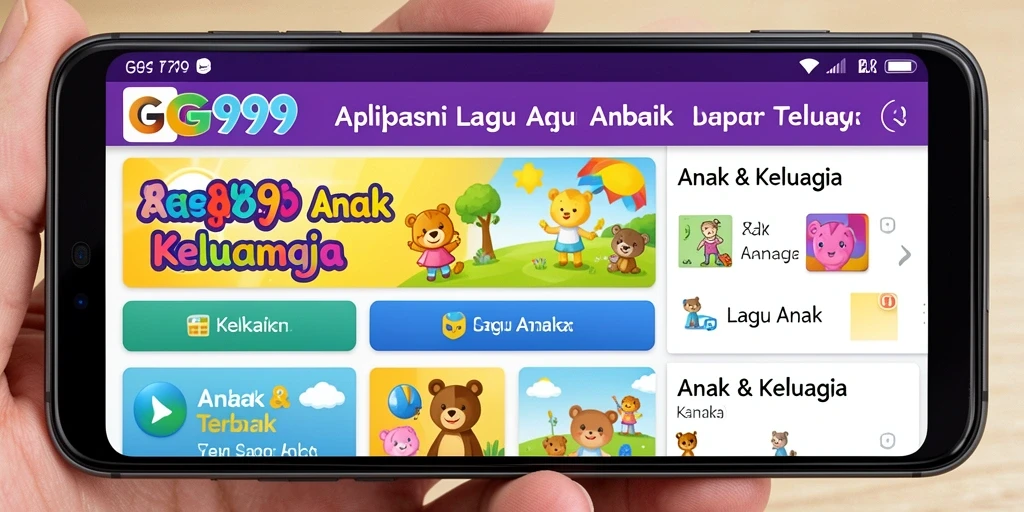 Antarmuka aplikasi GG999 yang ceria dan ramah anak.