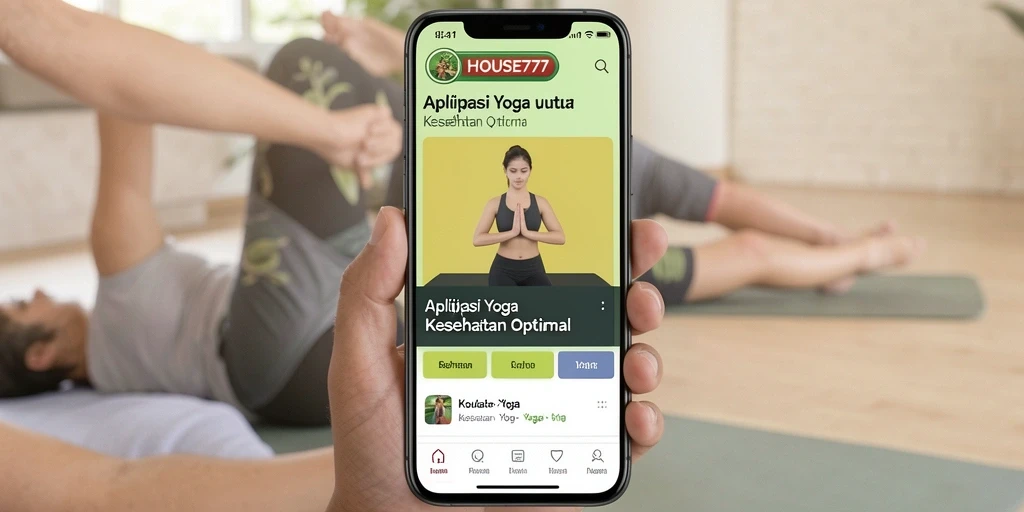 Antarmuka aplikasi HOUSE777 dengan berbagai fitur Yoga.