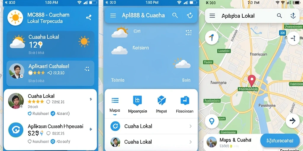 Antarmuka aplikasi Cuaca Lokal MC888 yang informatif dan interaktif.