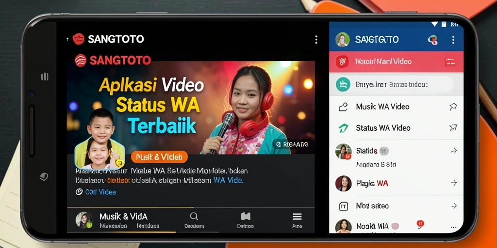Antarmuka aplikasi SANGTOTO untuk membuat video Status WA.