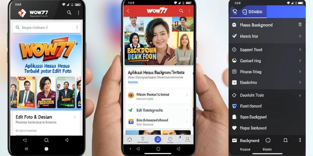 Tampilan antarmuka WOW77 yang sederhana dan fungsional untuk Hapus Background.