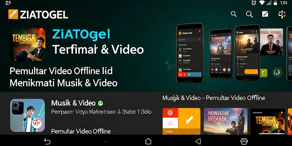 Tampilan antarmuka ZIATOGEL saat memutar video offline.